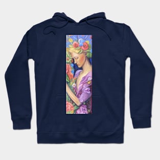 Woman with Flowers oil painting Hoodie